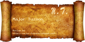Major Tuzson névjegykártya